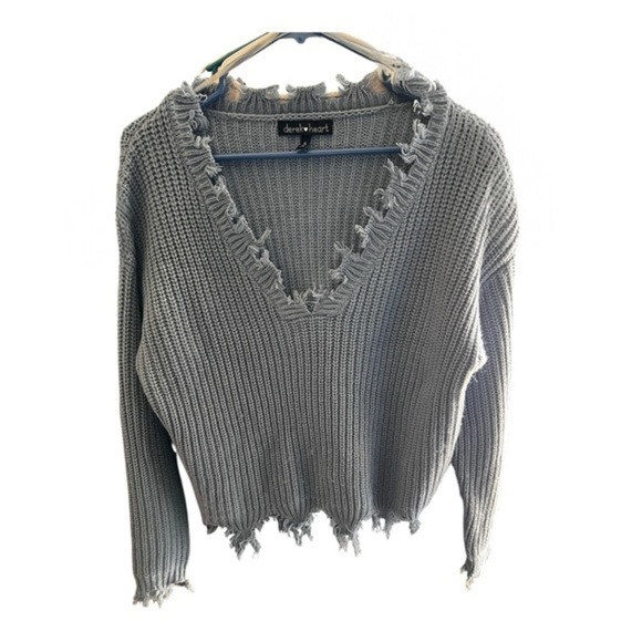 Derek Heart Sweaters - Derek Heart Distressed Blue Sweater